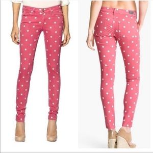 Paige Verdugo Ultra Skinny Polka Dots Print Y2K Mid Rise Jeans 29